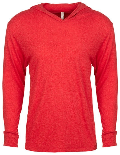 Unisex Tri-Blend Long Sleeve Hoody zum Besticken und Bedrucken in der Farbe Vintage Red (Tri-Blend) mit Ihren Logo, Schriftzug oder Motiv.