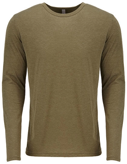 Men´s Long Sleeve Tri-Blend T-Shirt zum Besticken und Bedrucken in der Farbe Military Green (Tri-Blend) mit Ihren Logo, Schriftzug oder Motiv.