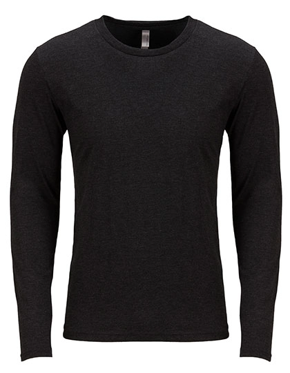 Men´s Long Sleeve Tri-Blend T-Shirt zum Besticken und Bedrucken in der Farbe Vintage Black (Tri-Blend) mit Ihren Logo, Schriftzug oder Motiv.