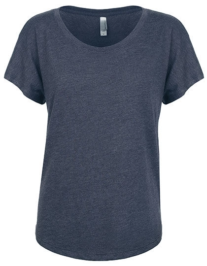 Ladies´ Tri-Blend Dolman T-Shirt zum Besticken und Bedrucken in der Farbe Indigo (Tri-Blend) mit Ihren Logo, Schriftzug oder Motiv.