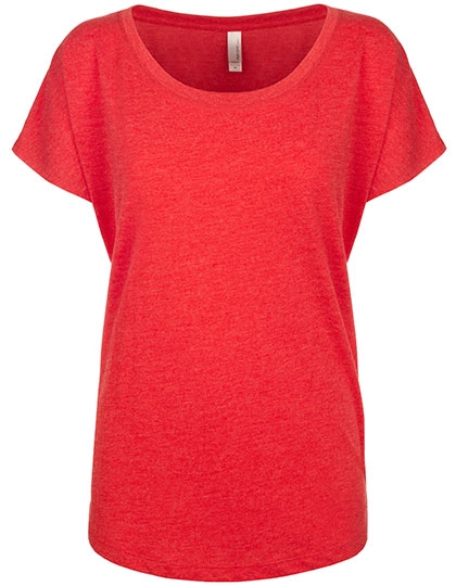 Ladies´ Tri-Blend Dolman T-Shirt zum Besticken und Bedrucken in der Farbe Vintage Red (Tri-Blend) mit Ihren Logo, Schriftzug oder Motiv.