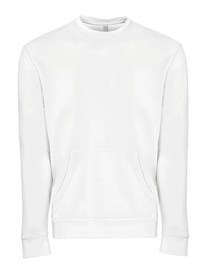Unisex Fleece Crew Neck With Pocket zum Besticken und Bedrucken in der Farbe White mit Ihren Logo, Schriftzug oder Motiv.