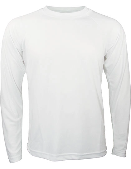 Langarm Funktions-Shirt Basic zum Besticken und Bedrucken in der Farbe White mit Ihren Logo, Schriftzug oder Motiv.