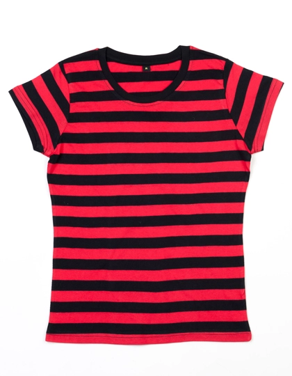 Women´s Stripy T zum Besticken und Bedrucken in der Farbe Black-Red mit Ihren Logo, Schriftzug oder Motiv.