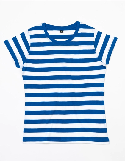 Women´s Stripy T zum Besticken und Bedrucken in der Farbe Classic Blue-White mit Ihren Logo, Schriftzug oder Motiv.