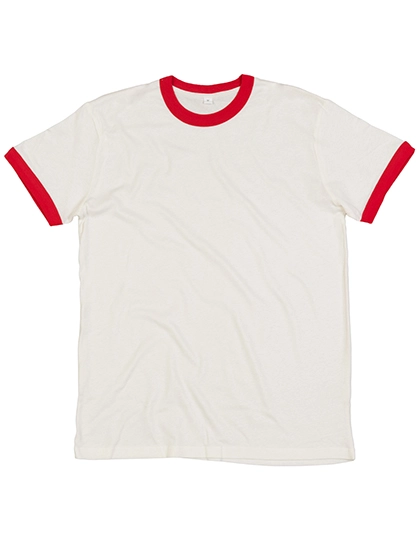 Superstar Retro Ringer zum Besticken und Bedrucken in der Farbe Washed White-Warm Red mit Ihren Logo, Schriftzug oder Motiv.