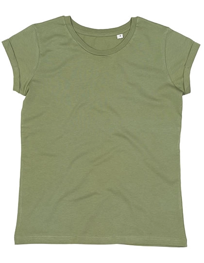 Women´s Roll Sleeve T zum Besticken und Bedrucken in der Farbe Soft Olive mit Ihren Logo, Schriftzug oder Motiv.