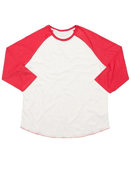 Unisex Superstar Baseball T zum Besticken und Bedrucken in der Farbe Washed White-Warm Red mit Ihren Logo, Schriftzug oder Motiv.