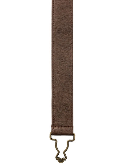 Cross Back Interchangable Apron Straps zum Besticken und Bedrucken in der Farbe Brown Faux Leather mit Ihren Logo, Schriftzug oder Motiv.