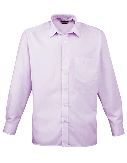 Men´s Poplin Long Sleeve Shirt zum Besticken und Bedrucken in der Farbe Lilac mit Ihren Logo, Schriftzug oder Motiv.