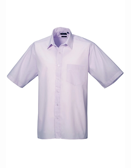 Men´s Poplin Short Sleeve Shirt zum Besticken und Bedrucken in der Farbe Lilac mit Ihren Logo, Schriftzug oder Motiv.