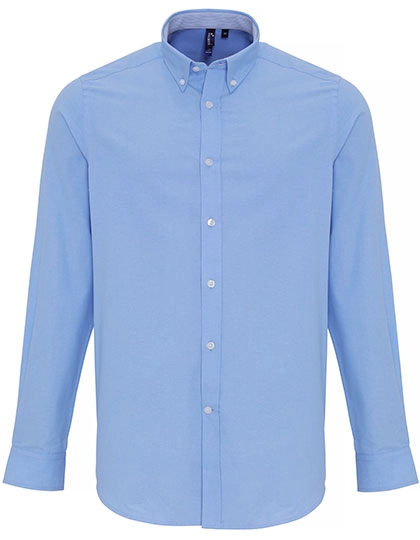 Men´s Cotton Rich Oxford Stripes Shirt zum Besticken und Bedrucken in der Farbe Oxford Blue (ca. Pantone 7453) mit Ihren Logo, Schriftzug oder Motiv.