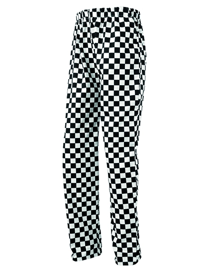 Essential Chef´s Trouser zum Besticken und Bedrucken in der Farbe Black-White Check mit Ihren Logo, Schriftzug oder Motiv.