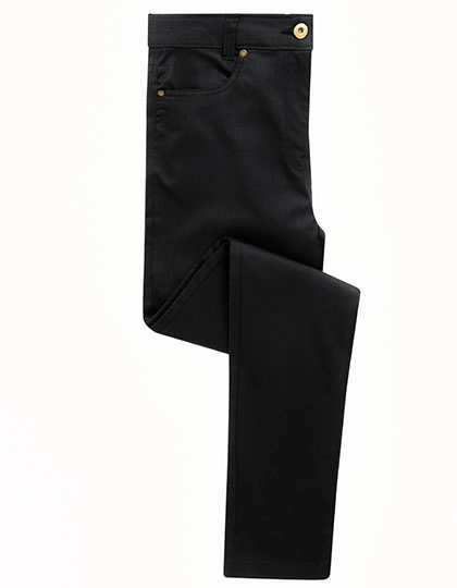 Women´s Performance Chino Jeans zum Besticken und Bedrucken in der Farbe Black mit Ihren Logo, Schriftzug oder Motiv.