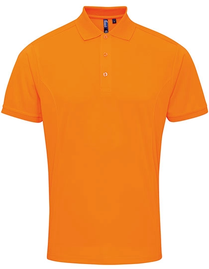 Men´s Coolchecker® Piqué Polo zum Besticken und Bedrucken in der Farbe Neon Orange mit Ihren Logo, Schriftzug oder Motiv.