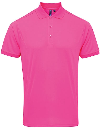 Men´s Coolchecker® Piqué Polo zum Besticken und Bedrucken in der Farbe Neon Pink mit Ihren Logo, Schriftzug oder Motiv.