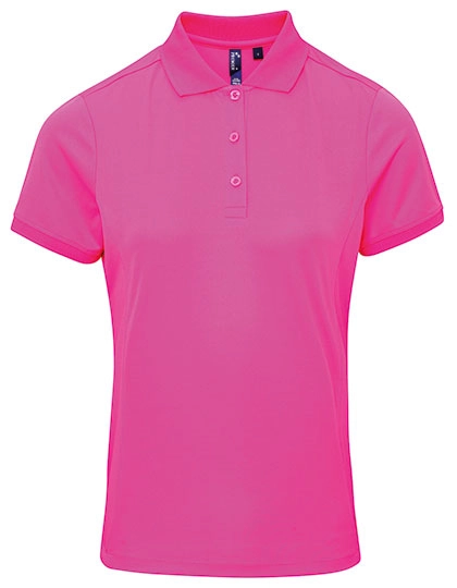 Women´s Coolchecker® Piqué Polo zum Besticken und Bedrucken in der Farbe Neon Pink mit Ihren Logo, Schriftzug oder Motiv.