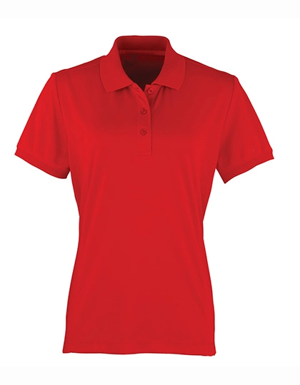 Women´s Coolchecker® Piqué Polo zum Besticken und Bedrucken in der Farbe Red (ca. Pantone 200) mit Ihren Logo, Schriftzug oder Motiv.