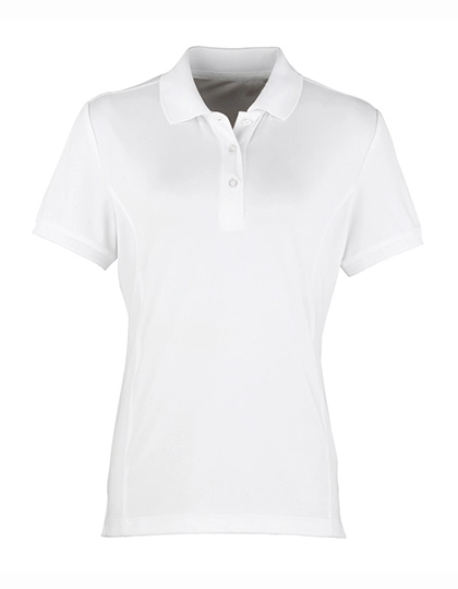 Women´s Coolchecker® Piqué Polo zum Besticken und Bedrucken in der Farbe White mit Ihren Logo, Schriftzug oder Motiv.