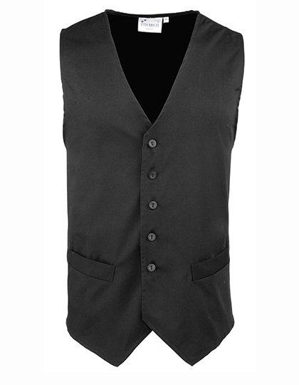 Men´s Hospitality Waistcoat zum Besticken und Bedrucken in der Farbe Black mit Ihren Logo, Schriftzug oder Motiv.