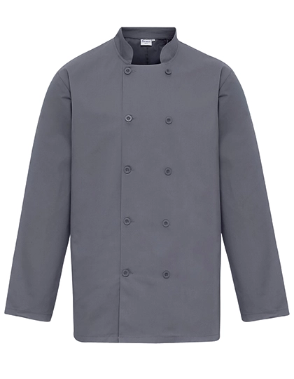 Long Sleeve Chef´s Jacket zum Besticken und Bedrucken in der Farbe Steel (ca. Pantone 7545) mit Ihren Logo, Schriftzug oder Motiv.