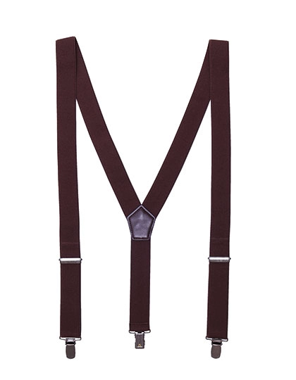 Clip On Trousers Braces/Suspenders zum Besticken und Bedrucken in der Farbe Brown mit Ihren Logo, Schriftzug oder Motiv.