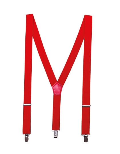 Clip On Trousers Braces/Suspenders zum Besticken und Bedrucken in der Farbe Red mit Ihren Logo, Schriftzug oder Motiv.