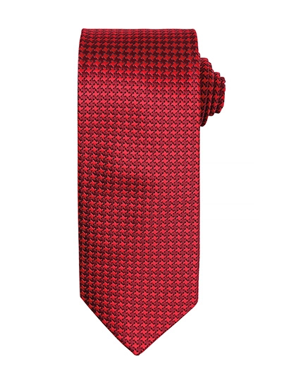 Puppy Tooth Tie zum Besticken und Bedrucken in der Farbe Red mit Ihren Logo, Schriftzug oder Motiv.