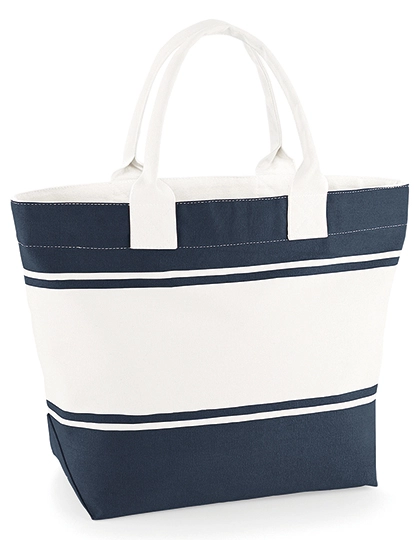 Canvas Deck Bag zum Besticken und Bedrucken in der Farbe Navy-Off White mit Ihren Logo, Schriftzug oder Motiv.