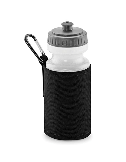 Water Bottle And Holder zum Besticken und Bedrucken in der Farbe Black mit Ihren Logo, Schriftzug oder Motiv.