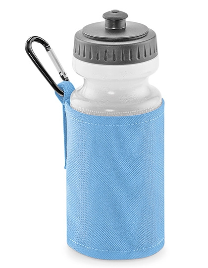 Water Bottle And Holder zum Besticken und Bedrucken in der Farbe Sky Blue mit Ihren Logo, Schriftzug oder Motiv.
