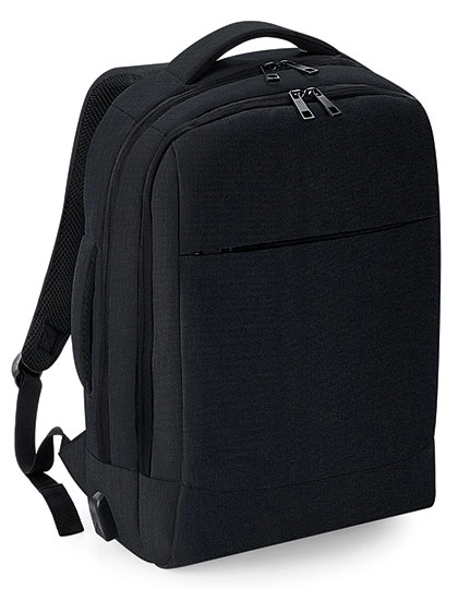 Q-Tech Charge Convertible Backpack zum Besticken und Bedrucken in der Farbe Black mit Ihren Logo, Schriftzug oder Motiv.