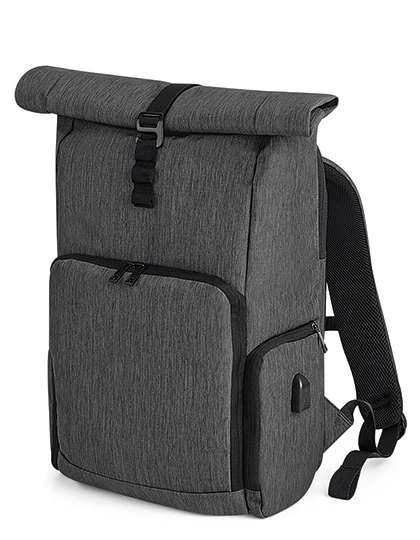 Q-Tech Charge Roll-Top Backpack zum Besticken und Bedrucken mit Ihren Logo, Schriftzug oder Motiv.