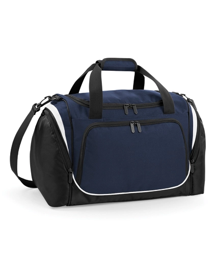 Pro Team Locker Bag zum Besticken und Bedrucken in der Farbe French Navy-Black-White mit Ihren Logo, Schriftzug oder Motiv.