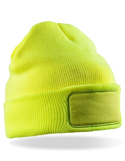 Double Knit Thinsulate™ Printers Beanie zum Besticken und Bedrucken in der Farbe Fluorescent Yellow mit Ihren Logo, Schriftzug oder Motiv.