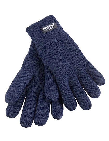 Junior Classic Fully Lined Thinsulate™ Gloves zum Besticken und Bedrucken in der Farbe Navy mit Ihren Logo, Schriftzug oder Motiv.