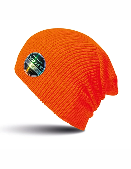 Softex® Beanie zum Besticken und Bedrucken in der Farbe Fluorescent Orange mit Ihren Logo, Schriftzug oder Motiv.