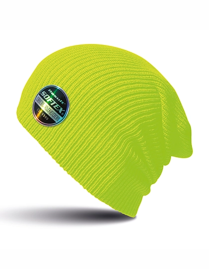 Softex® Beanie zum Besticken und Bedrucken in der Farbe Fluorescent Yellow mit Ihren Logo, Schriftzug oder Motiv.