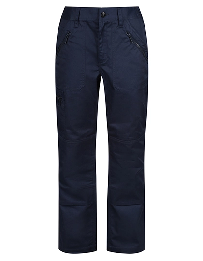 Women´s Pro Action Trousers zum Besticken und Bedrucken in der Farbe Navy mit Ihren Logo, Schriftzug oder Motiv.