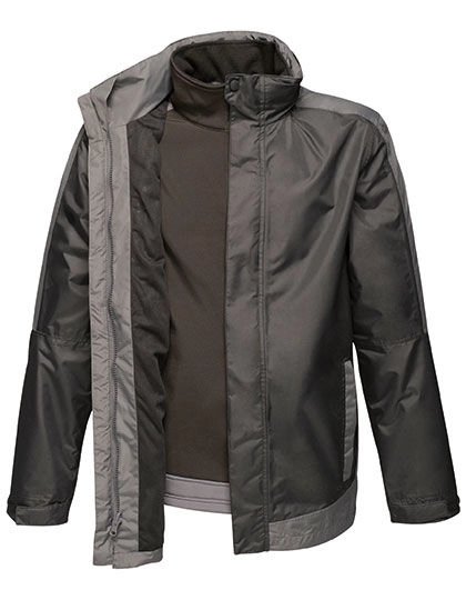 Men´s Contrast Softshell Jacket 3in1 zum Besticken und Bedrucken in der Farbe Black-Seal Grey (Solid) mit Ihren Logo, Schriftzug oder Motiv.
