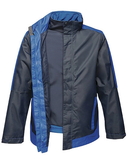 Men´s Contrast Softshell Jacket 3in1 zum Besticken und Bedrucken in der Farbe Navy-New Royal mit Ihren Logo, Schriftzug oder Motiv.
