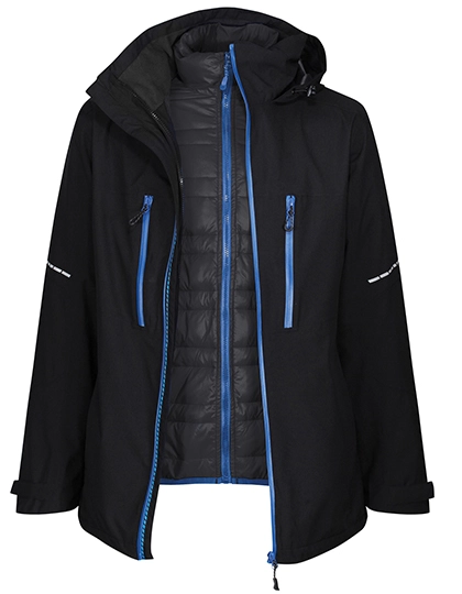 X-Pro Evader III 3in1 Jacket zum Besticken und Bedrucken in der Farbe Black-Oxford Blue mit Ihren Logo, Schriftzug oder Motiv.