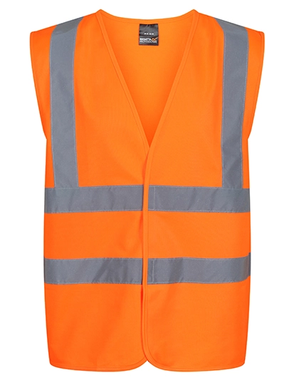 Pro Hi-Vis Vest zum Besticken und Bedrucken in der Farbe Orange mit Ihren Logo, Schriftzug oder Motiv.