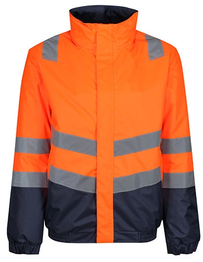 Pro Hi-Vis Classic Bomber Jacket zum Besticken und Bedrucken in der Farbe Orange-Navy mit Ihren Logo, Schriftzug oder Motiv.