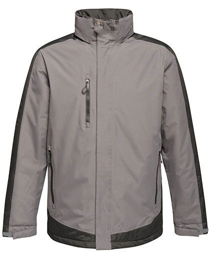 Contrast Insulated Jacket zum Besticken und Bedrucken in der Farbe Seal Grey (Solid)-Black mit Ihren Logo, Schriftzug oder Motiv.