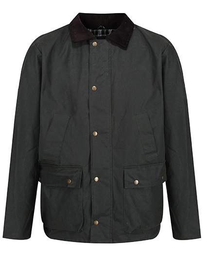 Banbury Wax Jacket zum Besticken und Bedrucken in der Farbe Dark Khaki mit Ihren Logo, Schriftzug oder Motiv.