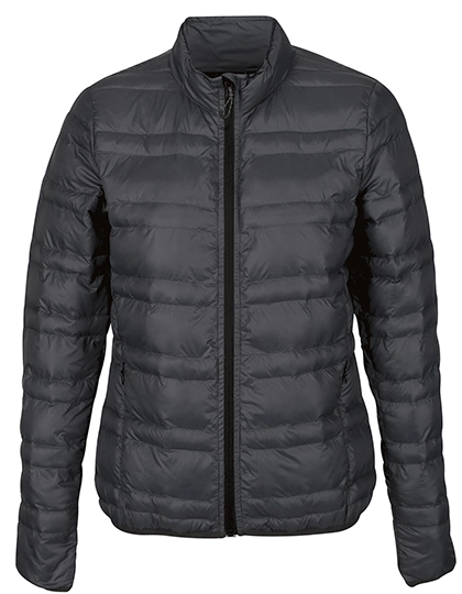 Women´s Firedown Down Touch Jacket zum Besticken und Bedrucken in der Farbe Seal Grey-Black mit Ihren Logo, Schriftzug oder Motiv.