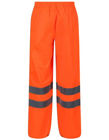 Pro Hi-Vis Packaway Trousers zum Besticken und Bedrucken in der Farbe Orange mit Ihren Logo, Schriftzug oder Motiv.