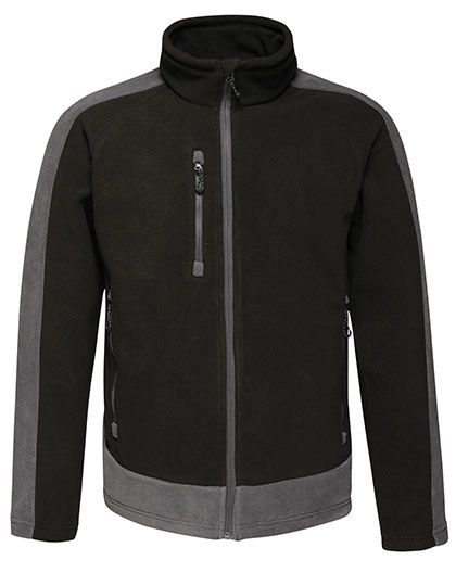 Contrast 300G Fleece Jacket zum Besticken und Bedrucken in der Farbe Black-Seal Grey (Solid) mit Ihren Logo, Schriftzug oder Motiv.