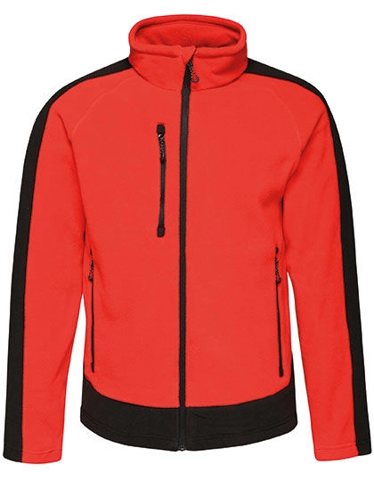 Contrast 300G Fleece Jacket zum Besticken und Bedrucken in der Farbe Classic Red-Black mit Ihren Logo, Schriftzug oder Motiv.